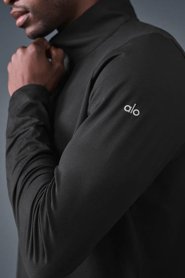 Blusa Conquer 1/4 Zip Reform Black - Alo Yoga