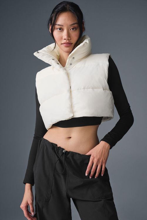 Colete Extreme Cropped Gold Rush Puffer