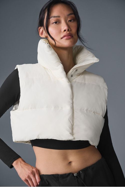 Colete Extreme Cropped Gold Rush Puffer