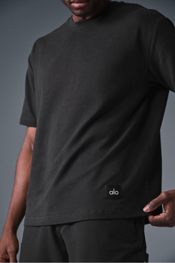 Camiseta Double Take Manga Curta Black - Alo Yoga