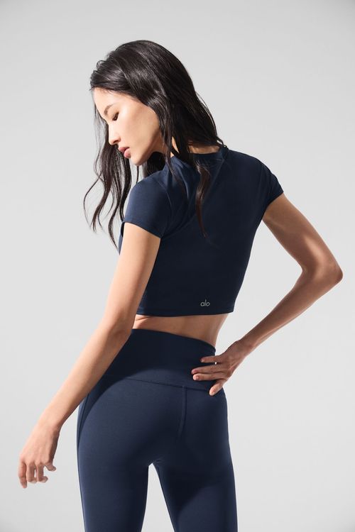 Camiseta Alosoft Crop Finesse Manga Curta