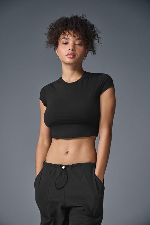 Camiseta Alosoft Crop Finesse Manga Curta