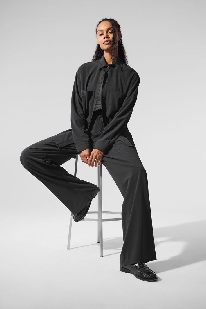 Camisa Dreamscape Com Botões Manga Longa Black - Alo Yoga
