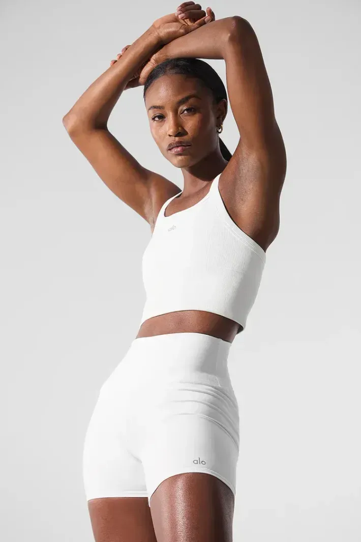 Top Seamless Ribbed Favorite White - Alo Yoga