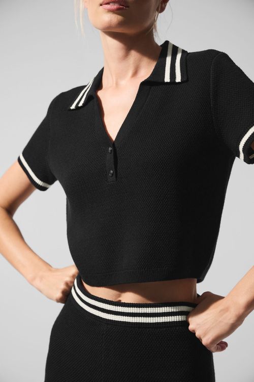Blusa Polo Tennis Club Sweater Knit Cropped