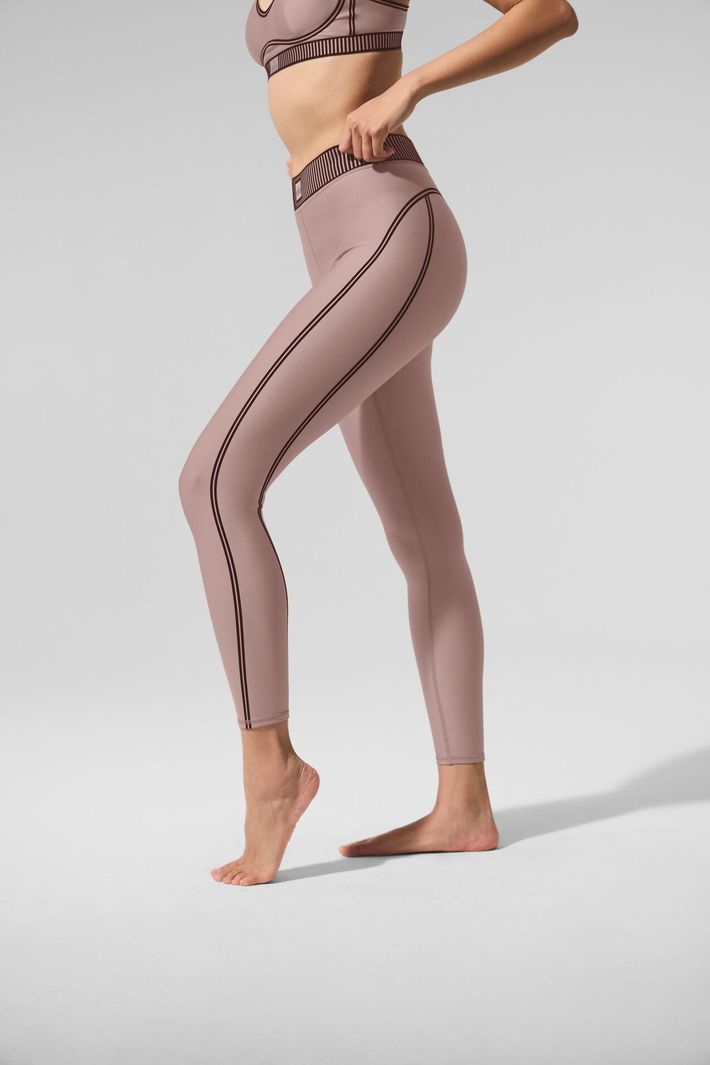 Legging Airlift Highwaist 7/8 Line Up Taupe - Alo Yoga