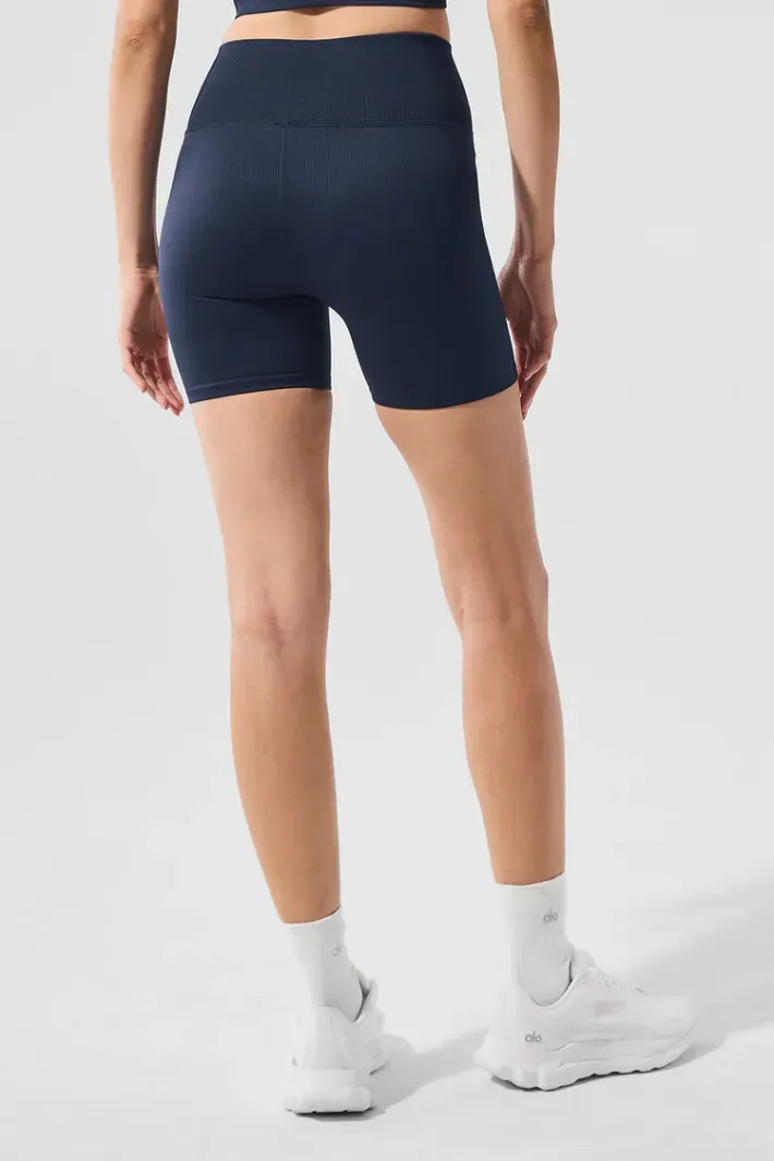 Shorts Seamless Ribbed Favorite Navy - Alo Yoga