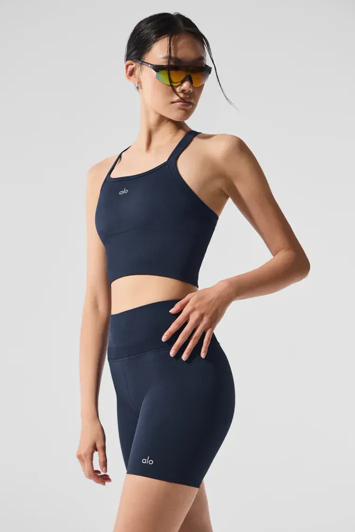 Top Seamless Ribbed Favorite Navy - Alo Yoga