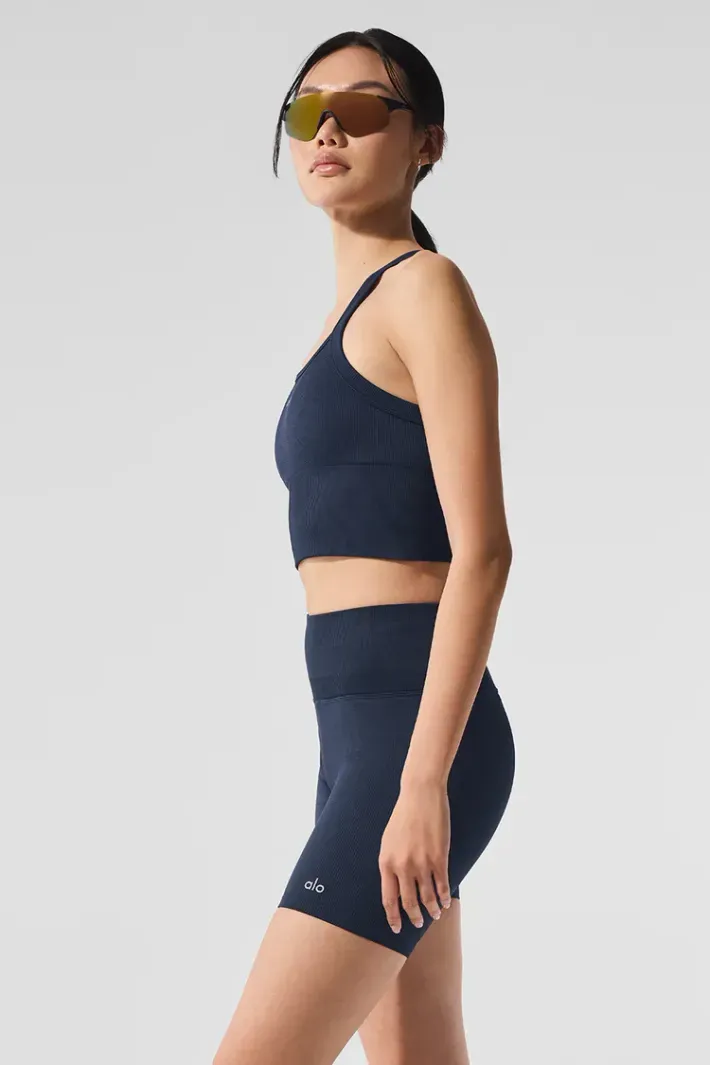 Top Seamless Ribbed Favorite Navy - Alo Yoga
