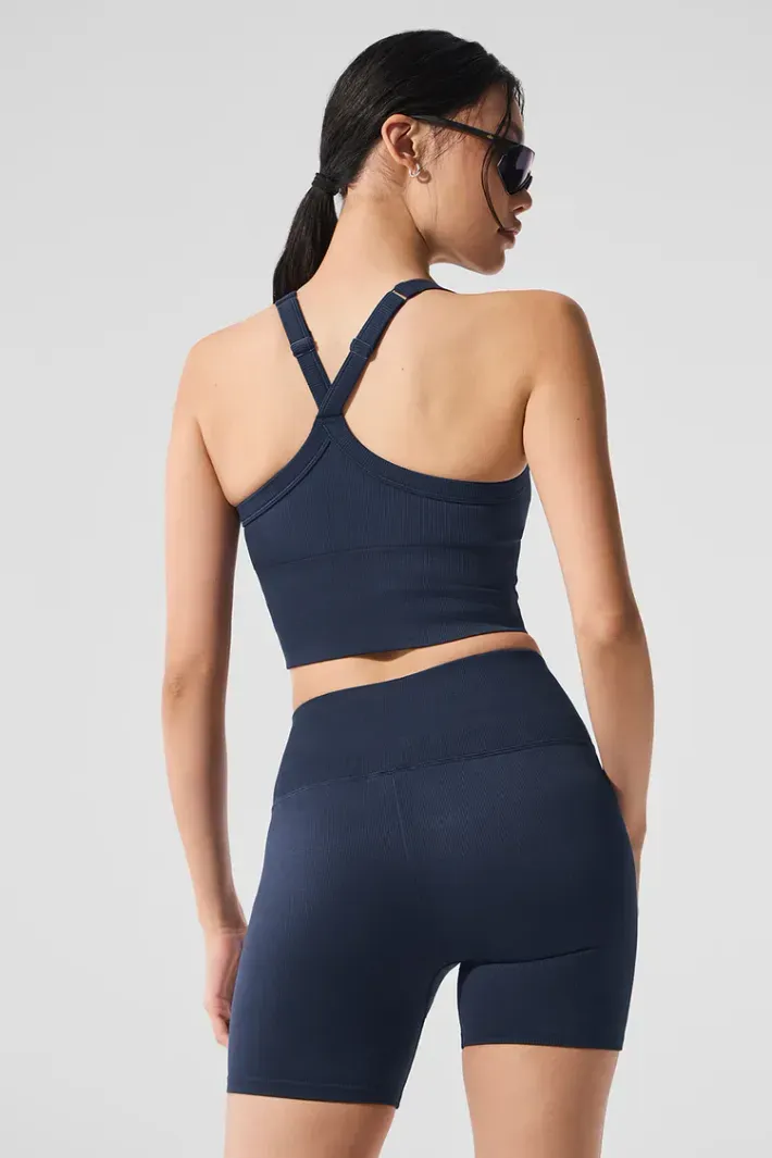 Top Seamless Ribbed Favorite Navy - Alo Yoga