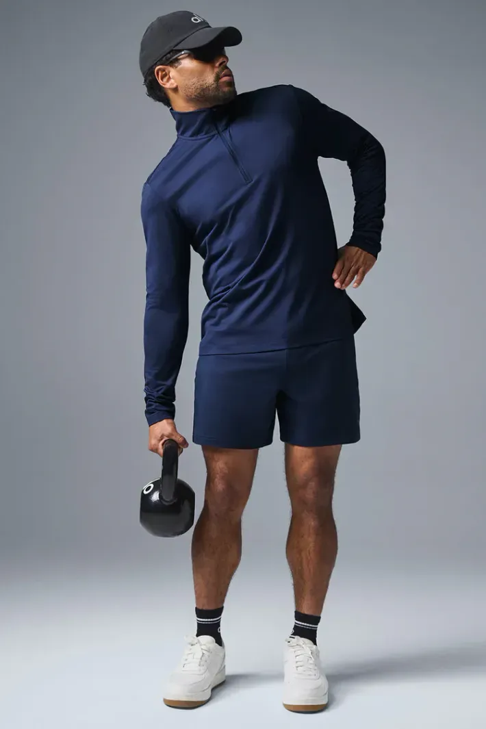 Blusa Conquer 1/4 Zip Reform Navy - Alo Yoga