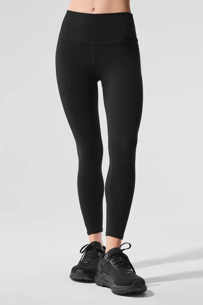 Legging Alosoft High-Waist 7/8 Highlight Black - Alo Yoga