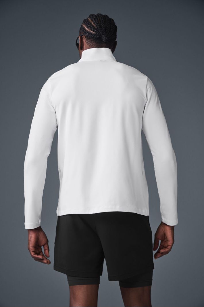 Blusa Conquer 1/4 Zip Reform White - Alo Yoga