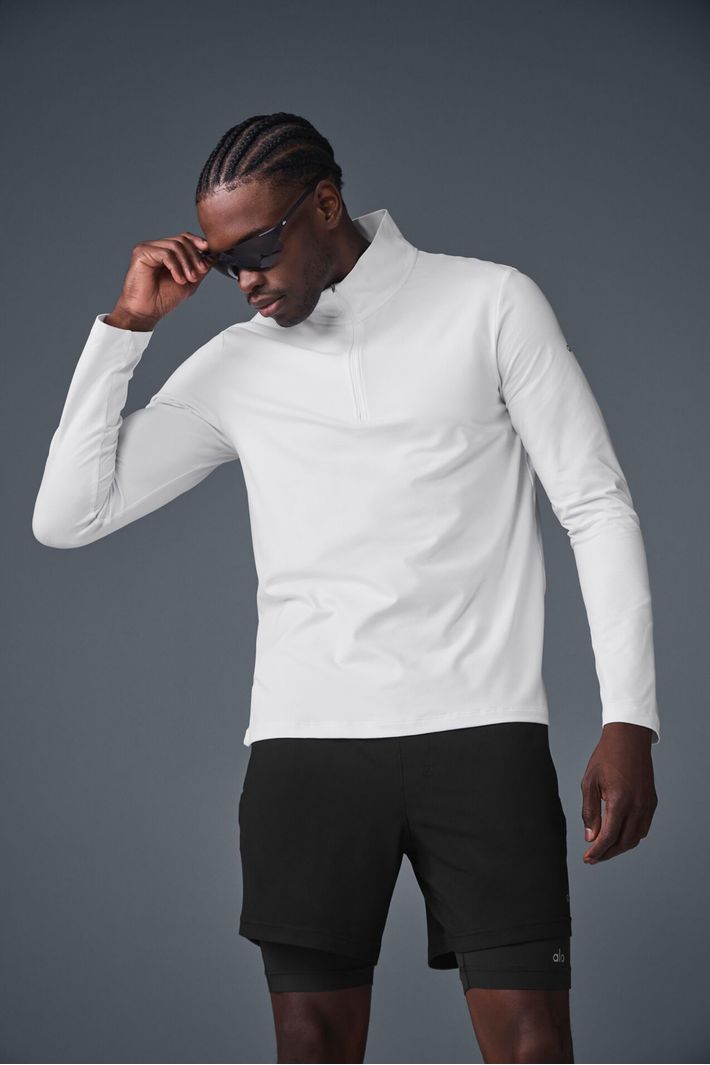 トップス Alo Yoga Conquer 1/4 Zip Reform S Blusa Conquer 1/4 Zip Reform White - Alo Yoga