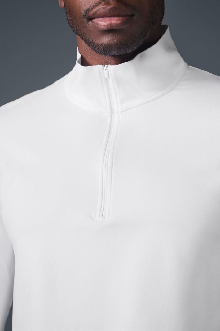 Blusa Conquer 1/4 Zip Reform White - Alo Yoga