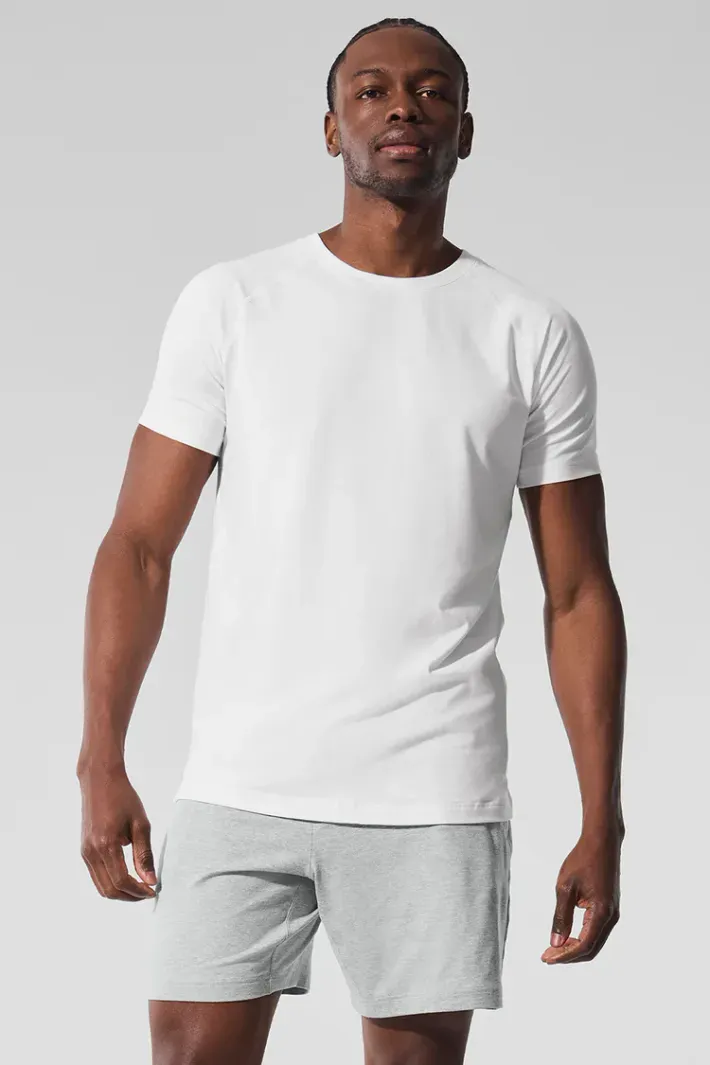 Camiseta Alo Vapor Crewneck Manga Curta White - Alo Yoga