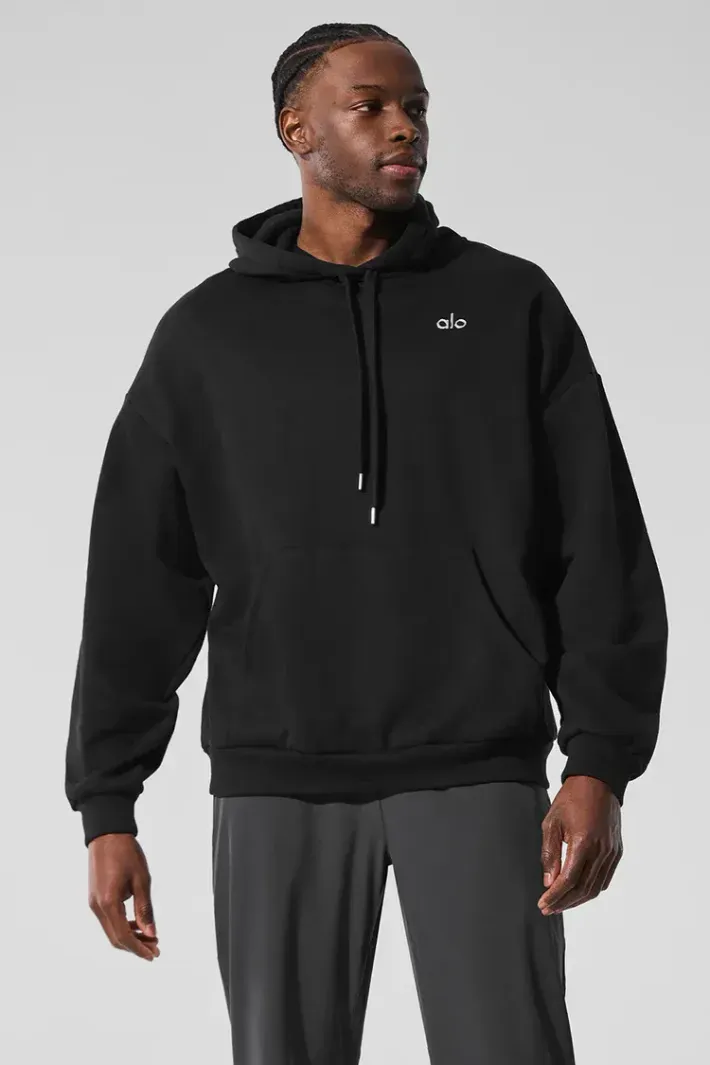 alo Accolade Full Zip Hoodie S ブラック Accolade Full Zip Hoodie - Black | ALO