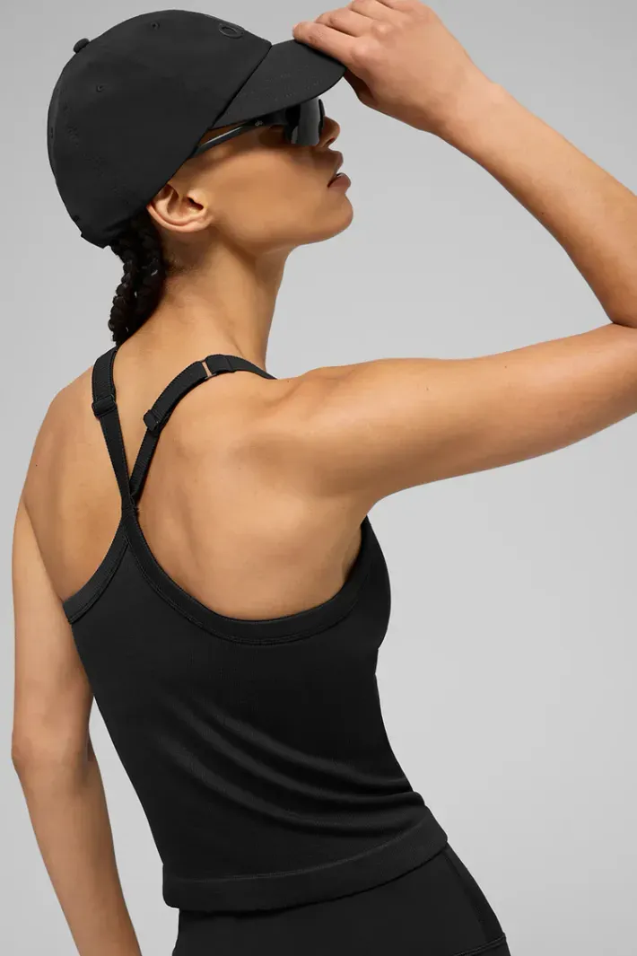 Regata Seamless Ribbed Favorite Full Length Black - Alo Yoga