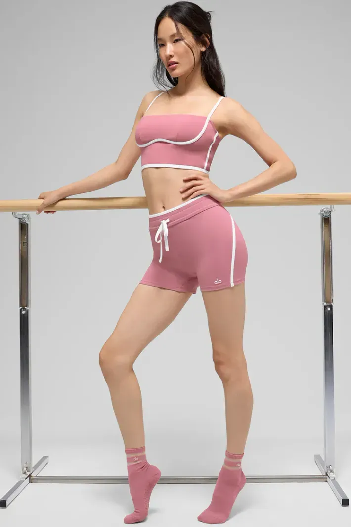 Shorts Airbrush High-Waist Race Pace Pink Wild Rose - Alo Yoga