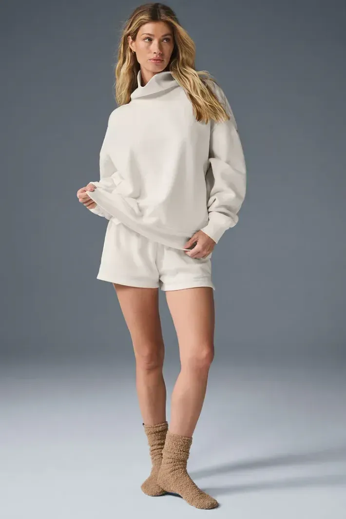 Moletom Hazy Mock Neck Ivory - Alo Yoga