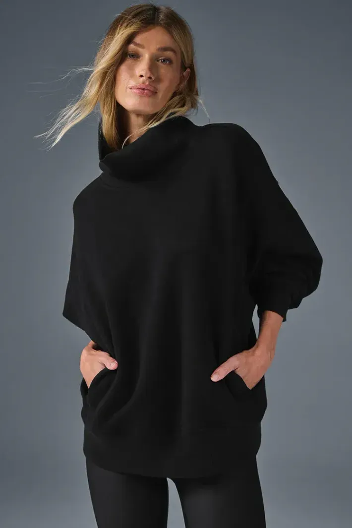 BANGKING 　☆alo Moletom Hazy Mock Neck Black - Alo Yoga