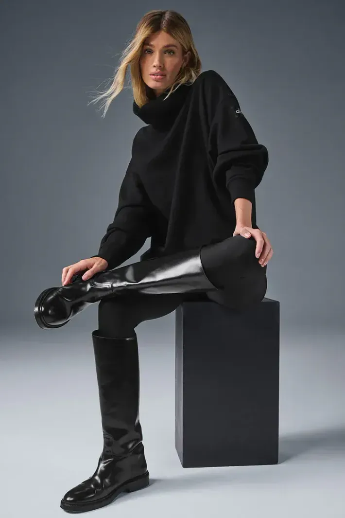 BANGKING 　☆alo Moletom Hazy Mock Neck Black - Alo Yoga