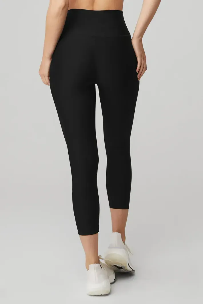 Legging Capri High-Waist Airlift Black - Alo Yoga
