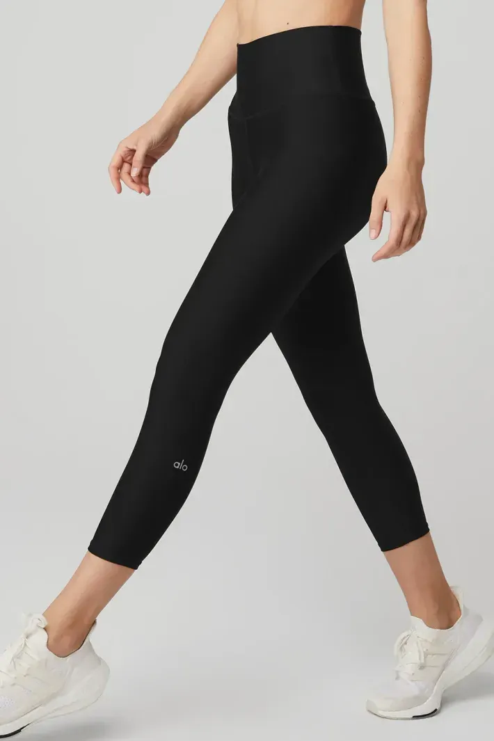 Legging Capri High-Waist Airlift Black - Alo Yoga