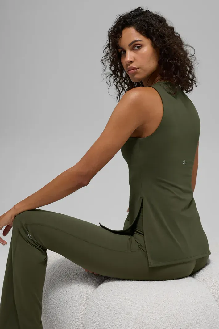 Blusa Alo Softsculpt Precision Full Length Green Olive - Alo Yoga