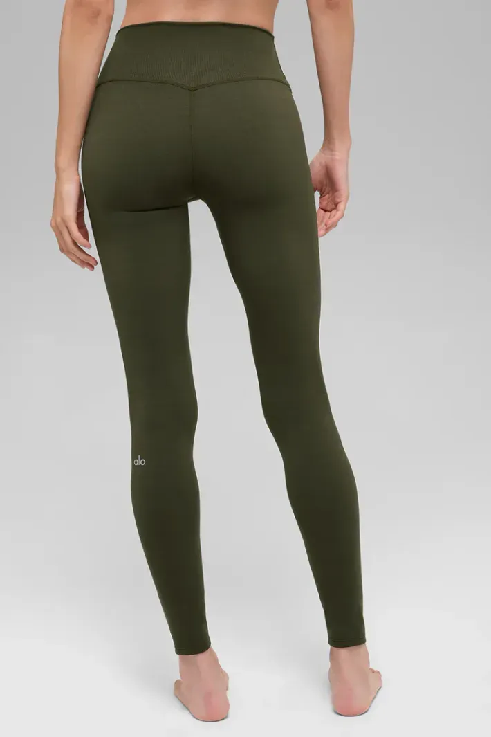 Alo Yoga High-Waist Moto Legging XS オリーブ Legging Alo Softsculpt High-Waist Green Olive - Alo Yoga