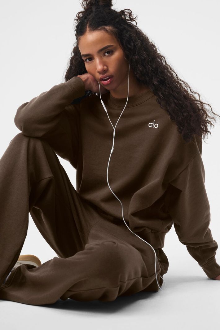 alo Accolade クルーネック プルオーバー Mサイズ Espresso Moletom Accolade Crew Neck Espresso - Alo Yoga