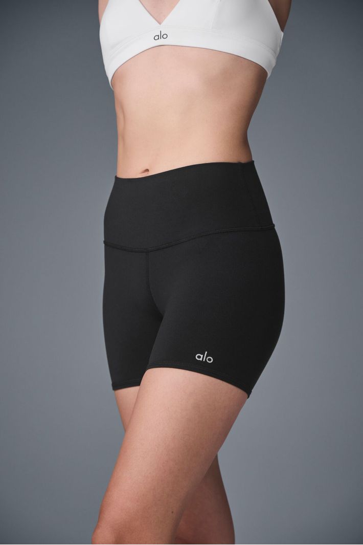 Shorts Airbrush High-Waist 5'' Biker Black - Alo Yoga