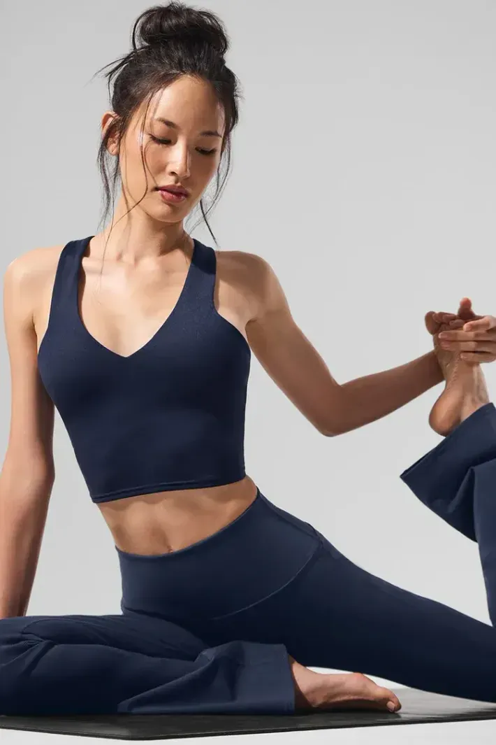 トップス [ayu.f] Alo Yoga High Neck Bra Top Alo Softsculpt Precision Clover Green - Alo Yoga