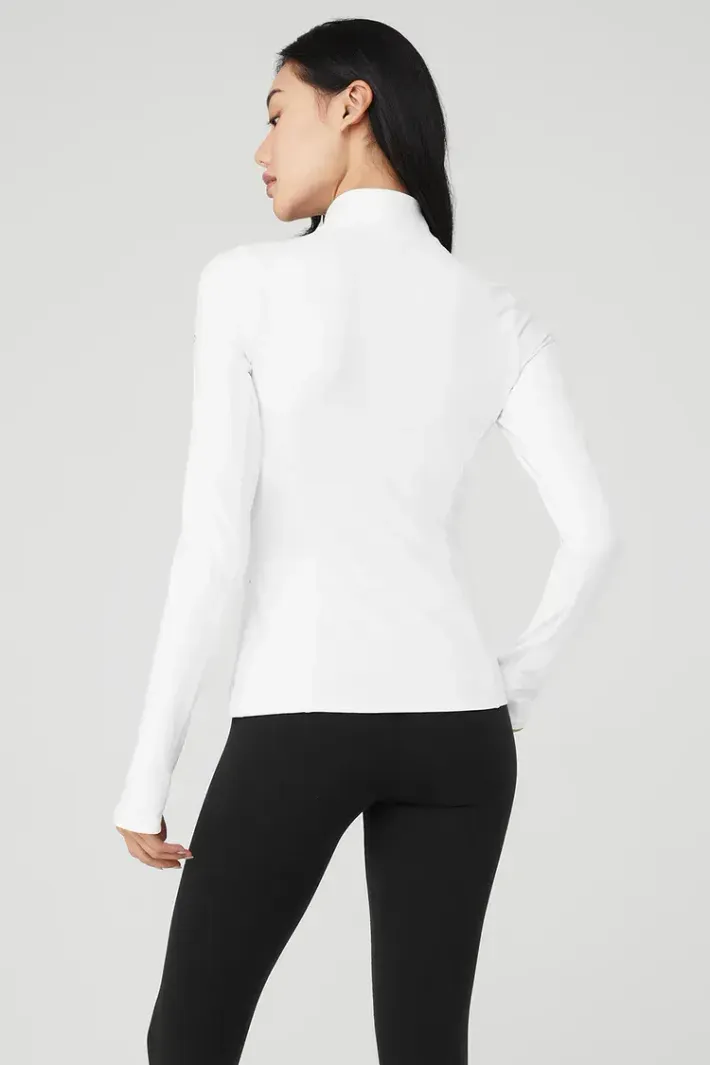 Casaco Alosoft 1/2 Zip Rapid White - Alo Yoga