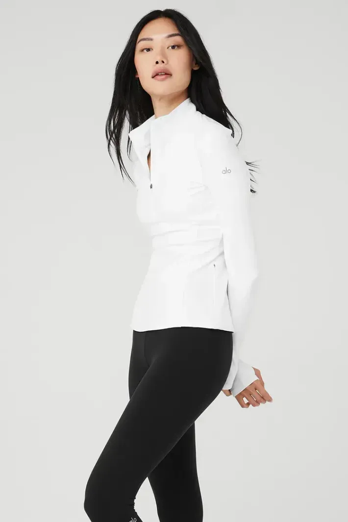 Casaco Alosoft 1/2 Zip Rapid White - Alo Yoga