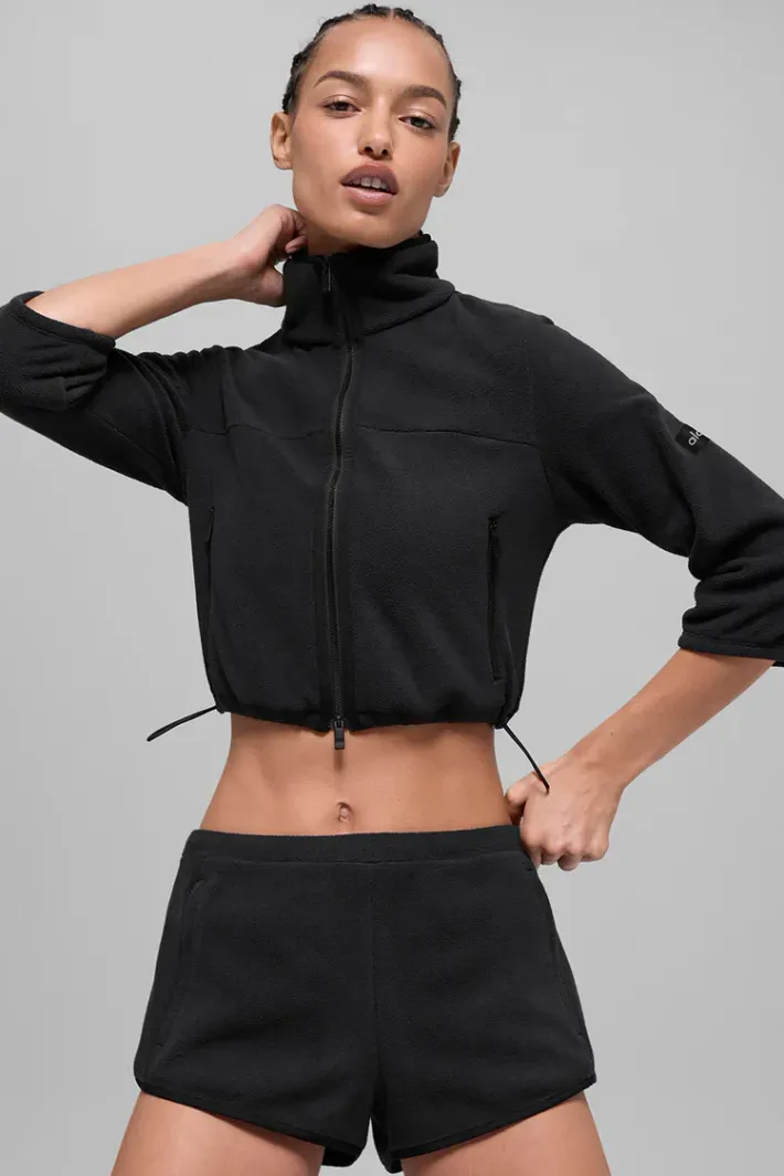 Casaco Polar Fleece Retreat Cropped Black - Alo Yoga