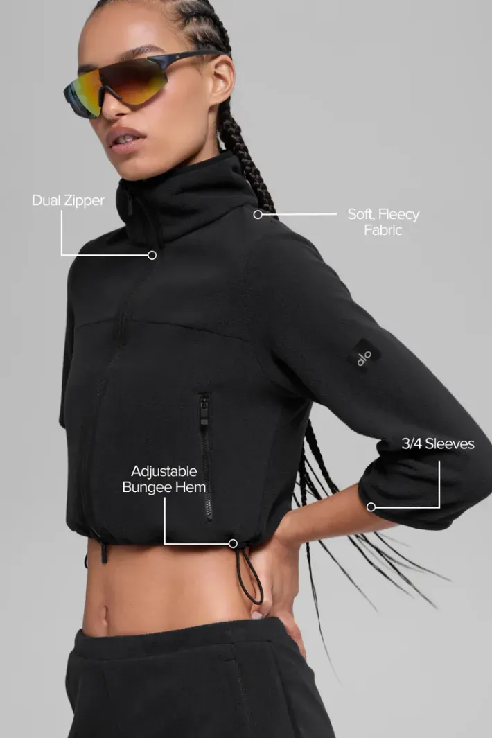 Casaco Polar Fleece Retreat Cropped Black - Alo Yoga