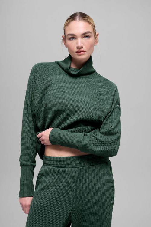 Moletom Waffle Weekend Escape Mock Neck Manga Longa