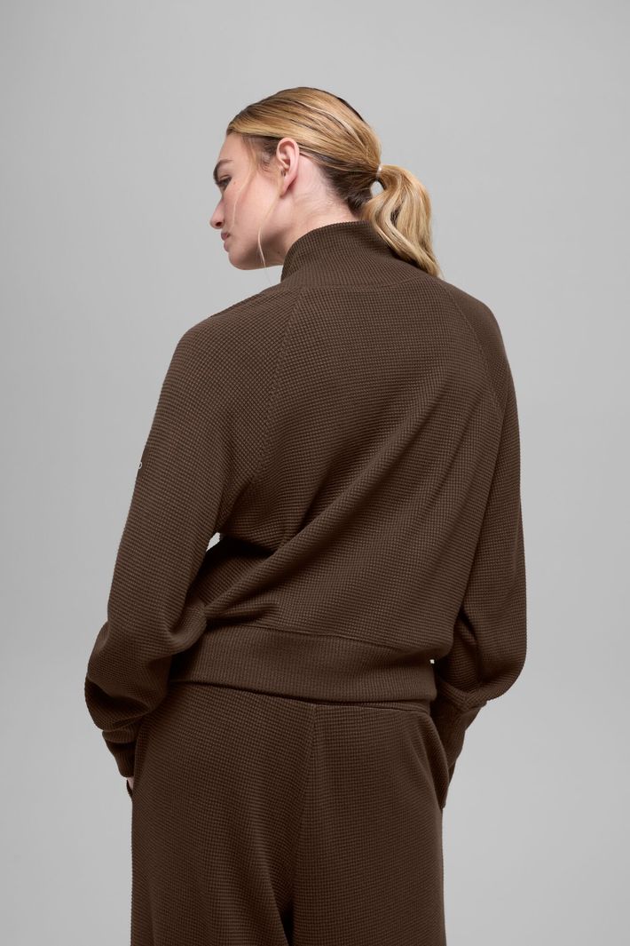 Moletom Waffle Weekend Escape Mock Neck Manga Longa Espresso - Alo