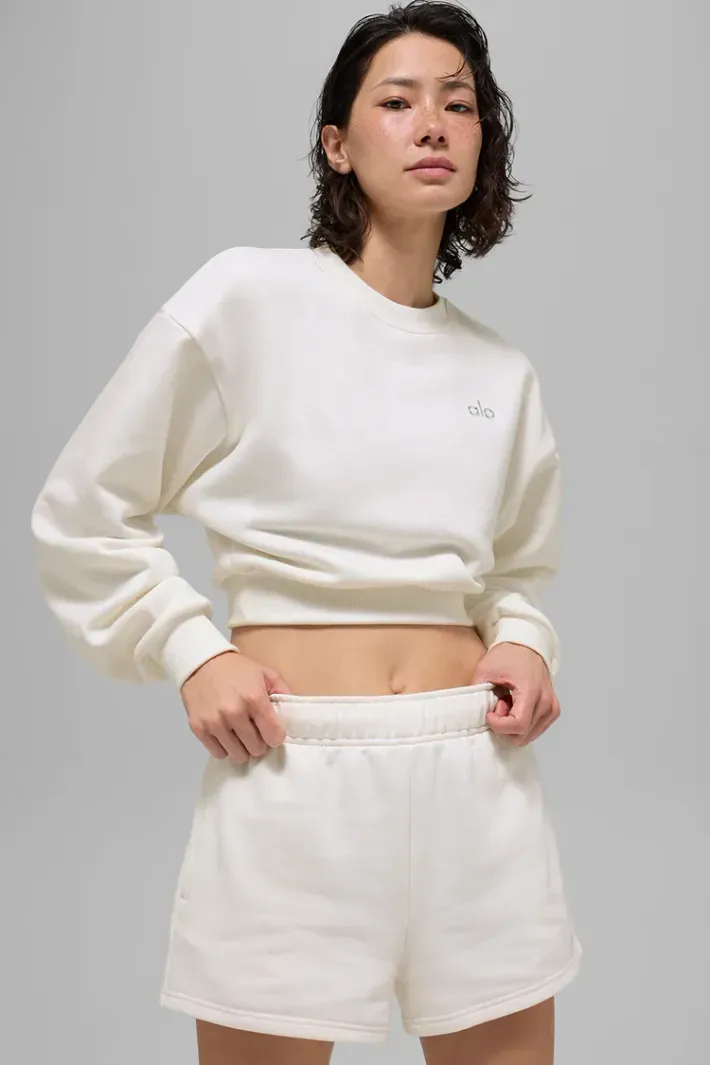 Moletom Cropped Accolade Crewneck Ivory - Alo Yoga
