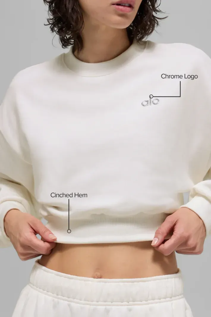 Moletom Cropped Accolade Crewneck Ivory - Alo Yoga