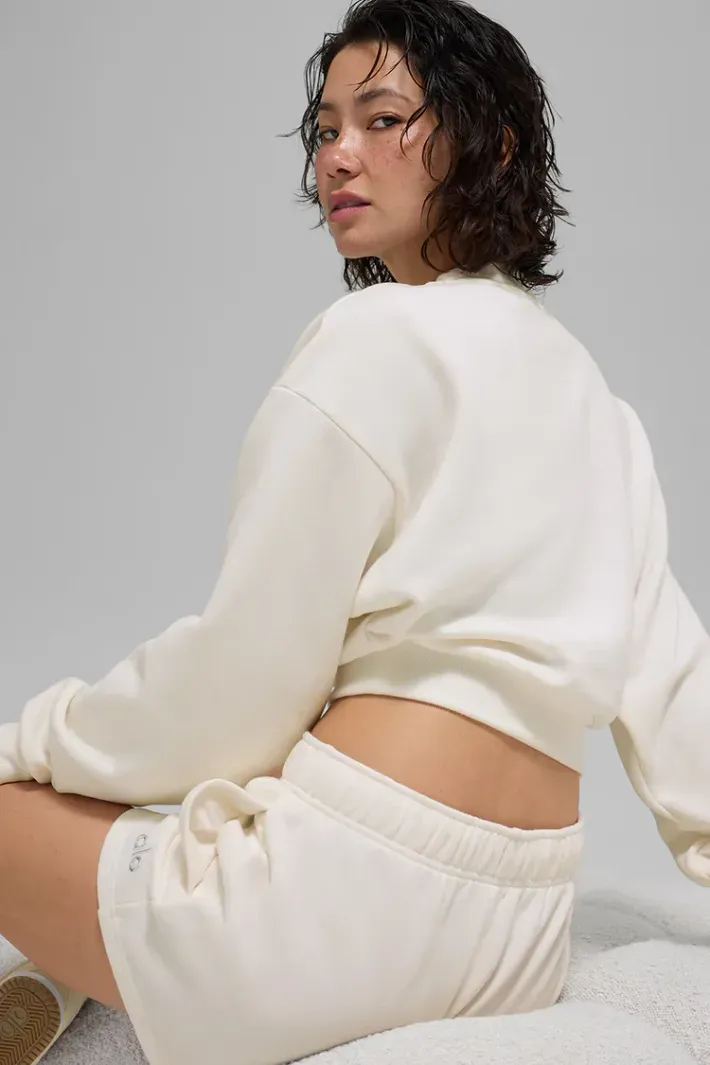 Moletom Cropped Accolade Crewneck Ivory - Alo Yoga