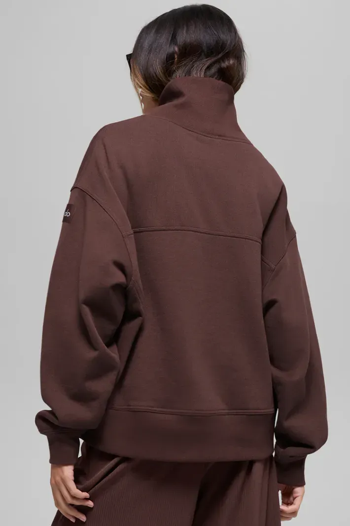 Moletom Hazy Mock Neck Brownstone - Alo Yoga