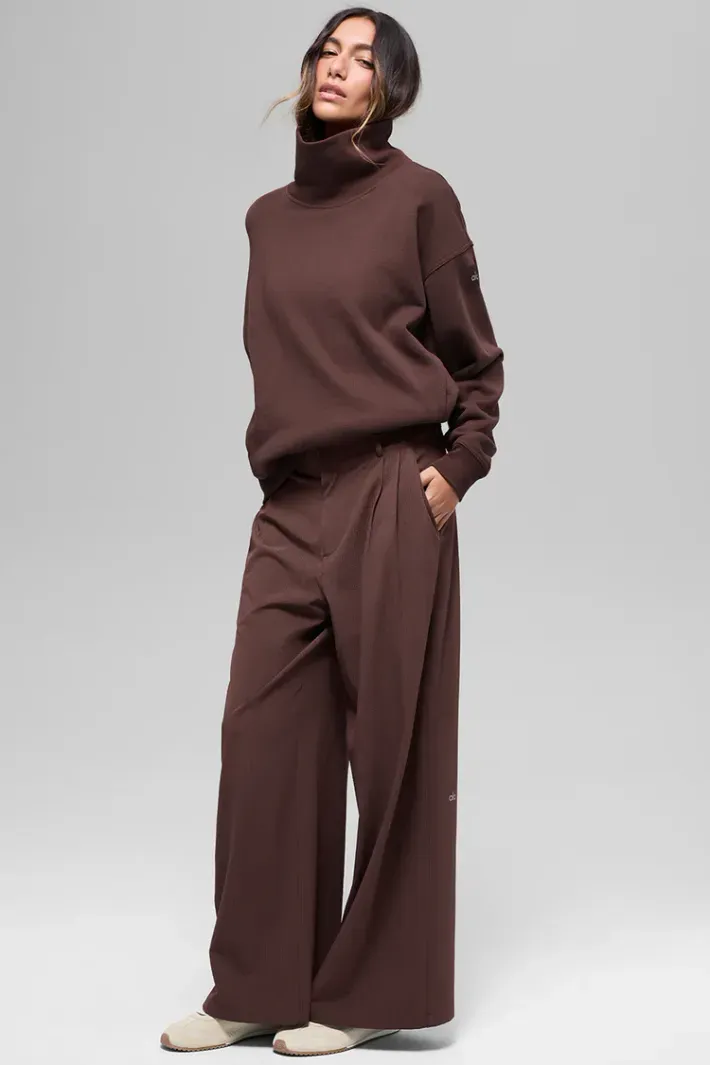 Moletom Hazy Mock Neck Brownstone - Alo Yoga