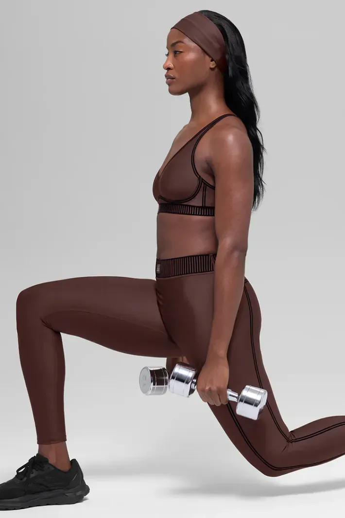 Legging Airlift Highwaist 7/8 Line Up Brownstone - Alo Yoga