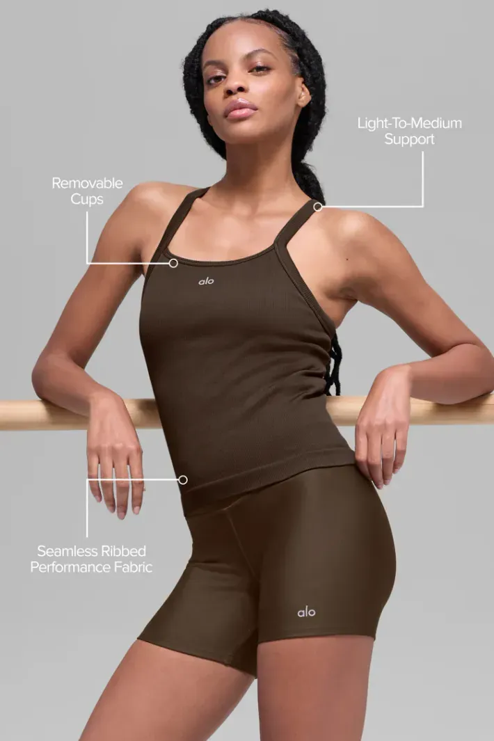 Regata Seamless Ribbed Favorite Full Length Espresso - Alo Yoga