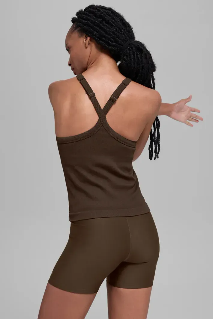 Regata Seamless Ribbed Favorite Full Length Espresso - Alo Yoga