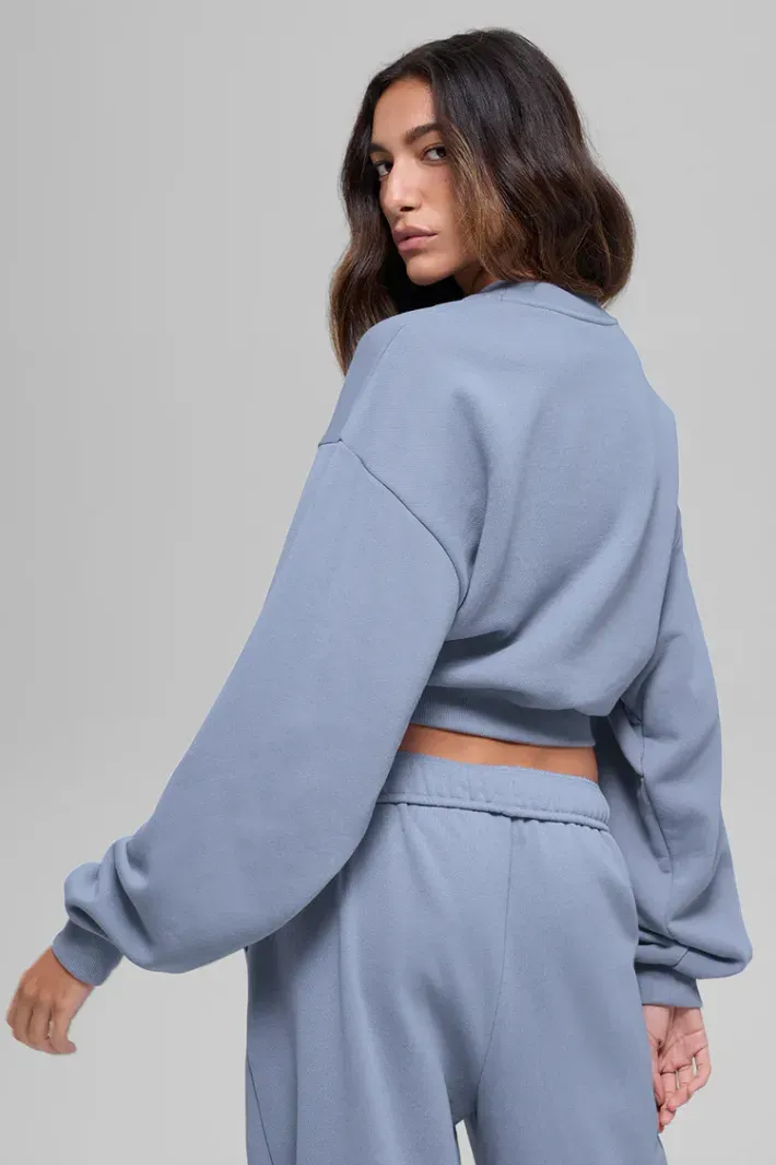 アロー W3924RG ﾊﾟｰﾌﾟﾙ/Winter Frost Cropped Accolade Crewneck 裏起毛ｸﾛｯﾌﾟﾄﾞｽｳｪｯﾄ S W3924RG_06646_b2_s1_a1_m191_22