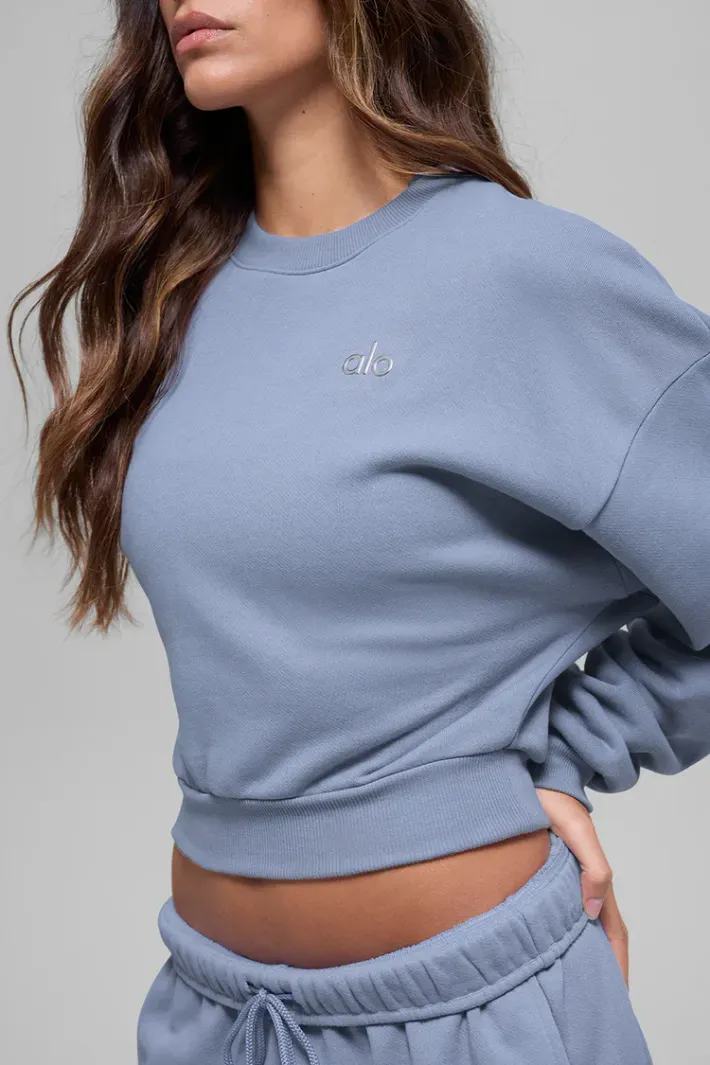 Moletom Cropped Accolade Crewneck Winter Frost - Alo Yoga