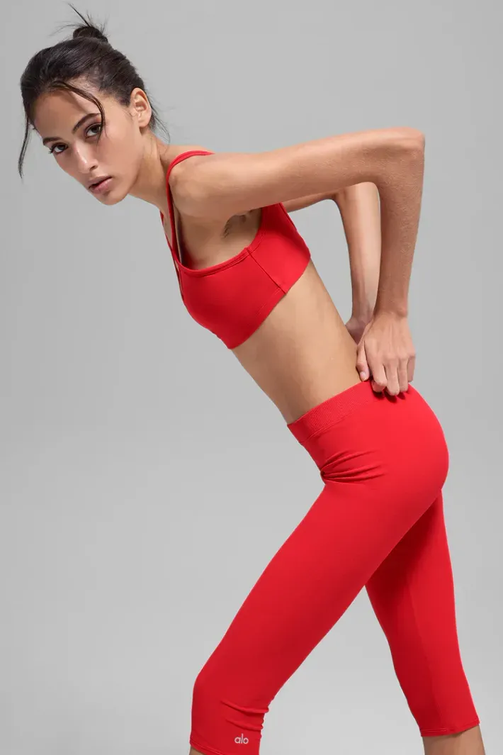 Top Alosoft Center Stage Bright Red - Alo Yoga